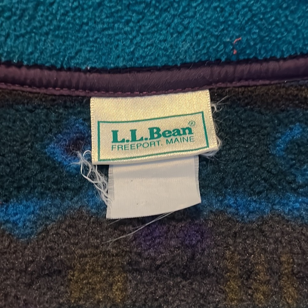 L.L. Bean vintage full zip fleece size large patterned - Picture 2 of 6